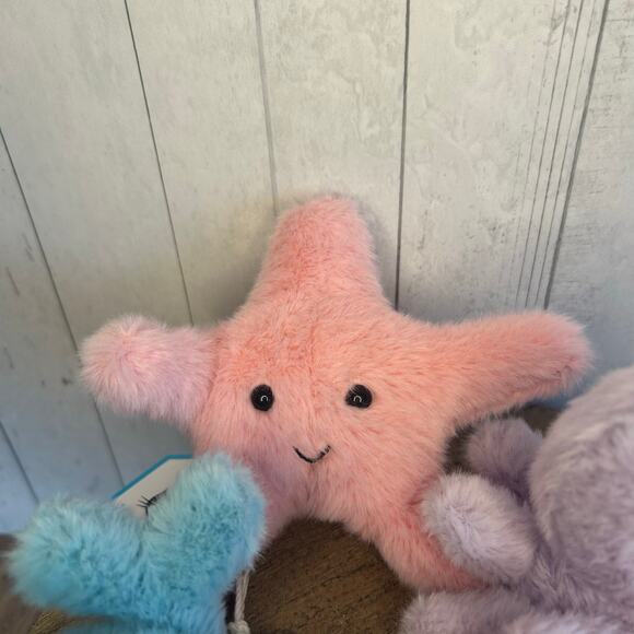 Jellycat Fluffy Ocean Set of 4 Jellycat Whale Starfish Crab Octopus NEW - Picture 7 of 7